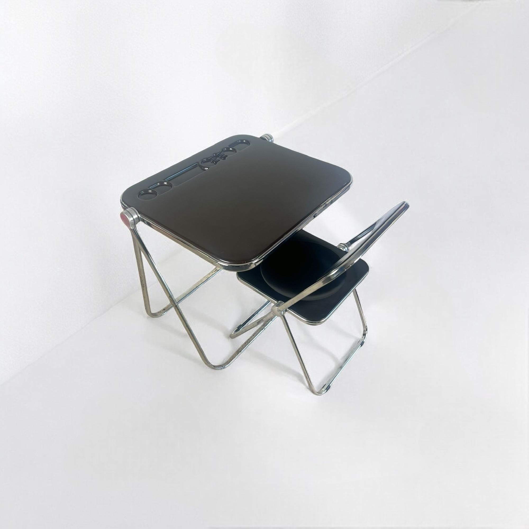 Italian Platone Foldable Desk and Plia Chair by Giancarlo Piretti for Anonima Castelli