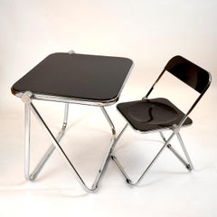 Platone Folding Desk with Matching Plia Folding Chair by Giancarlo Piretti