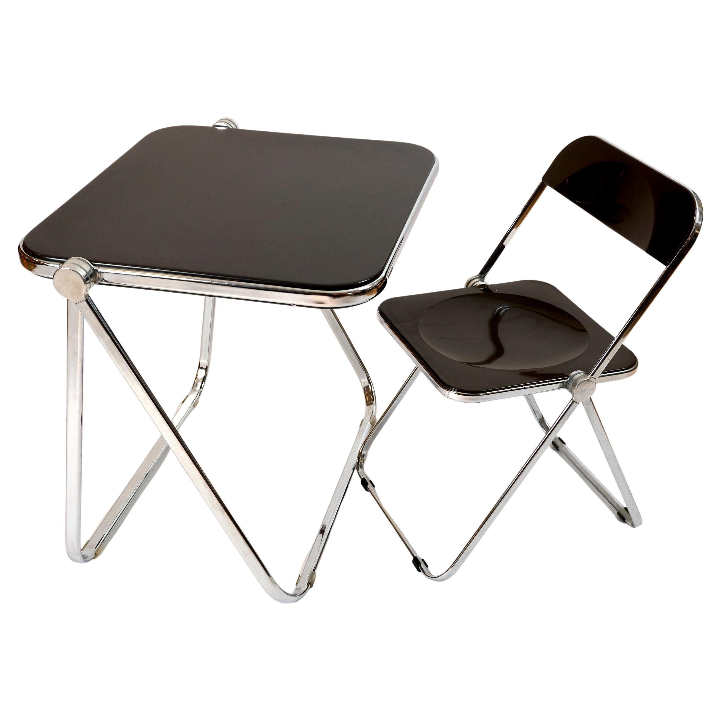 Platone Folding Desk with Matching Plia Folding Chair by Giancarlo Piretti