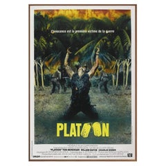 Póster de «Platoon» (versión francesa) «American War», con marco de nogal, 1986