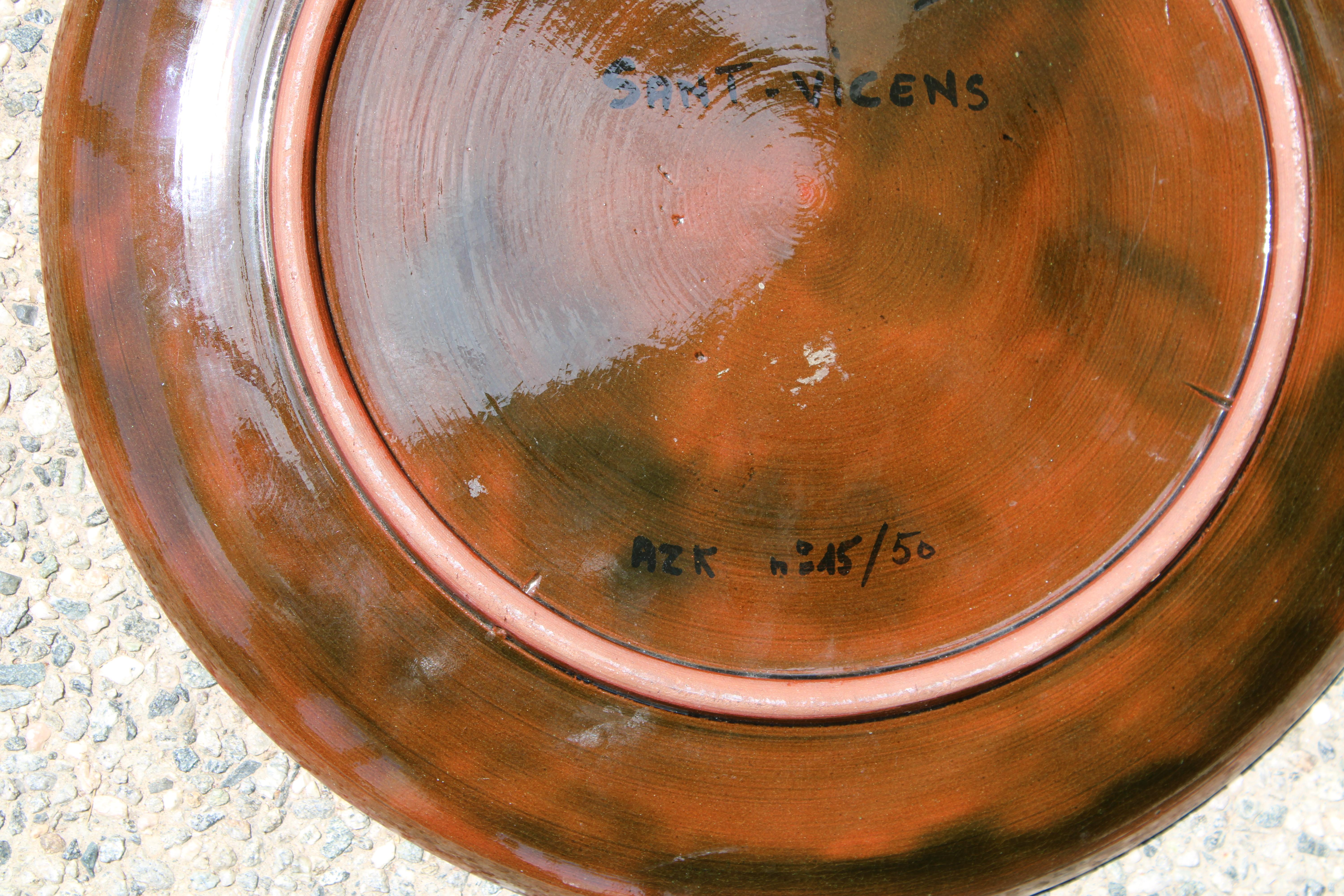 Plato de Jean Picart Le Doux, Sant-vicens, 45/50 Hecho a mano en venta