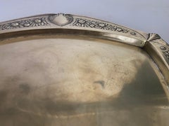 Platter in Brass Art Deco Period Gold Color Signed France 1940