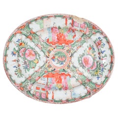 Bandeja de porcelana china de exportación, policromada