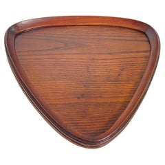 Platter or Tray in  Wood Dennemark 1960s Brown Color Triangular shape