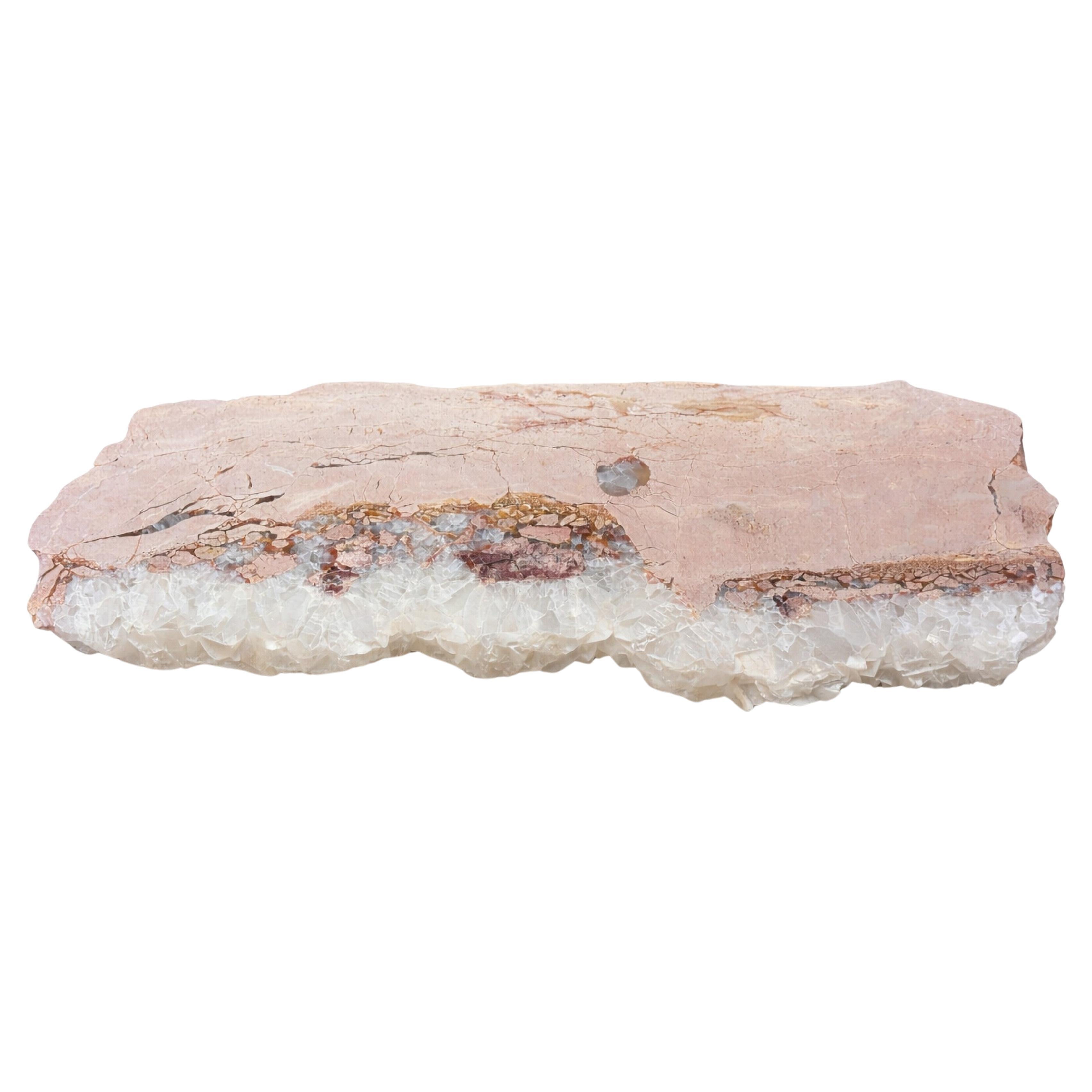 Platter Valet Tray Strata VII Sculptural Spanish Sandstone & White Quartz Tray