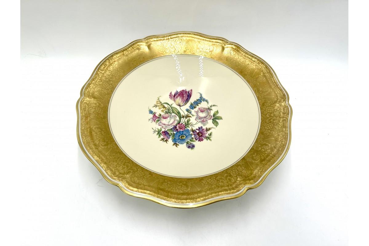Platter with Gilding, Rosenthal Chippendale, Germany, 1940s In Good Condition In Chorzów, PL
