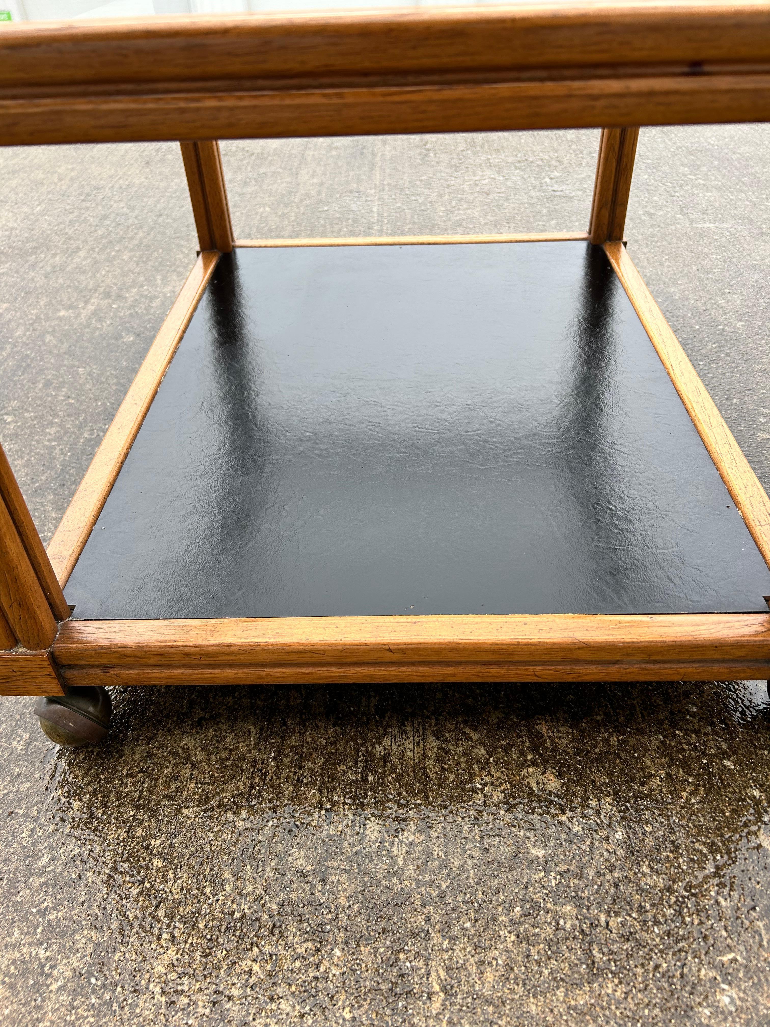 Leather Plaudit by Drexel End Table For Sale