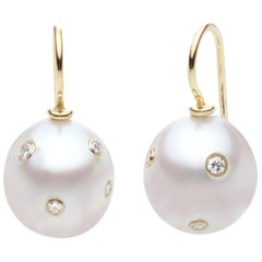 PLAX Jewellery South Sea Pearl and Diamond Earrings