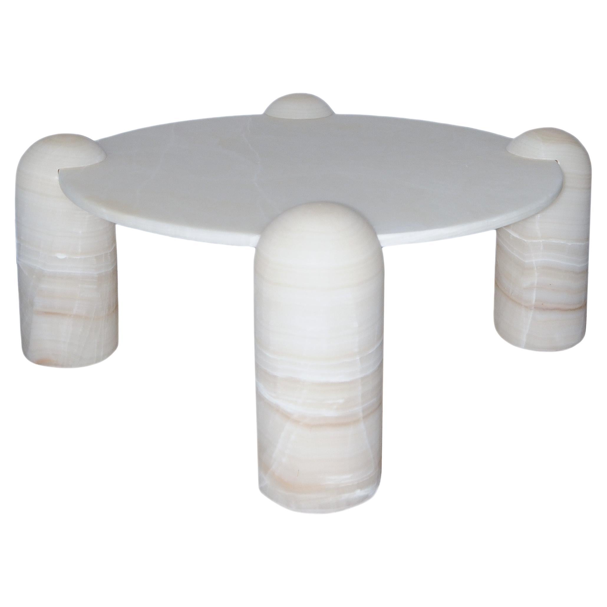 Play Time Toy Table, Mexican White Onxy Stone, 100cm Diameter, 40cm Height For Sale 3