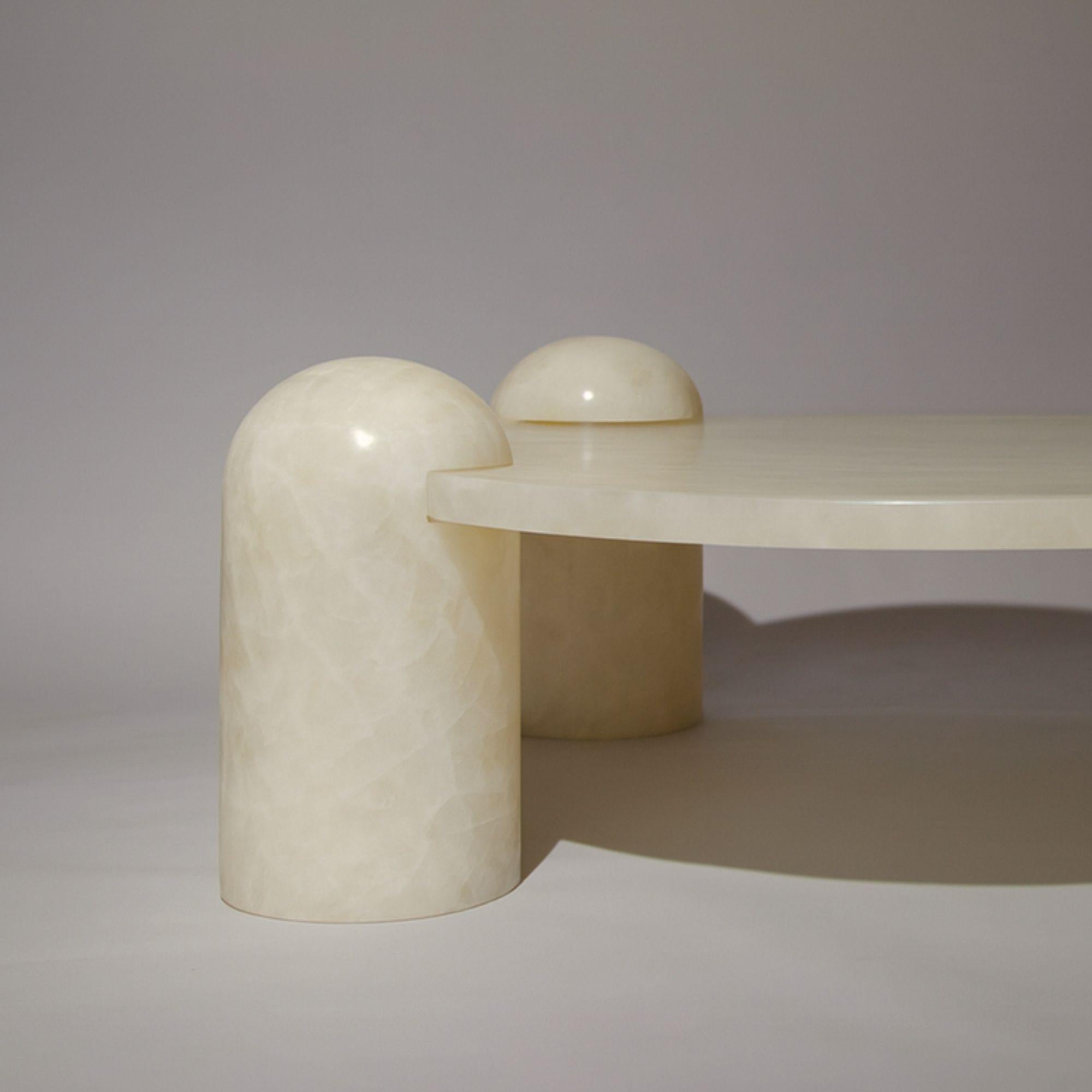 Post-Modern Play Time Toy Table, Mexican White Onxy Stone, 100cm Diameter, 40cm Height For Sale
