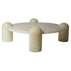 Play Time Toy Table, Mexican White Onxy Stone, 100cm Diameter, 40cm Height