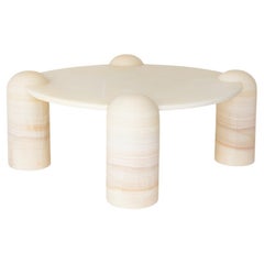 Play Time Toy Table, Mexican White Onxy Stone, 100cm Diameter, 45cm Height