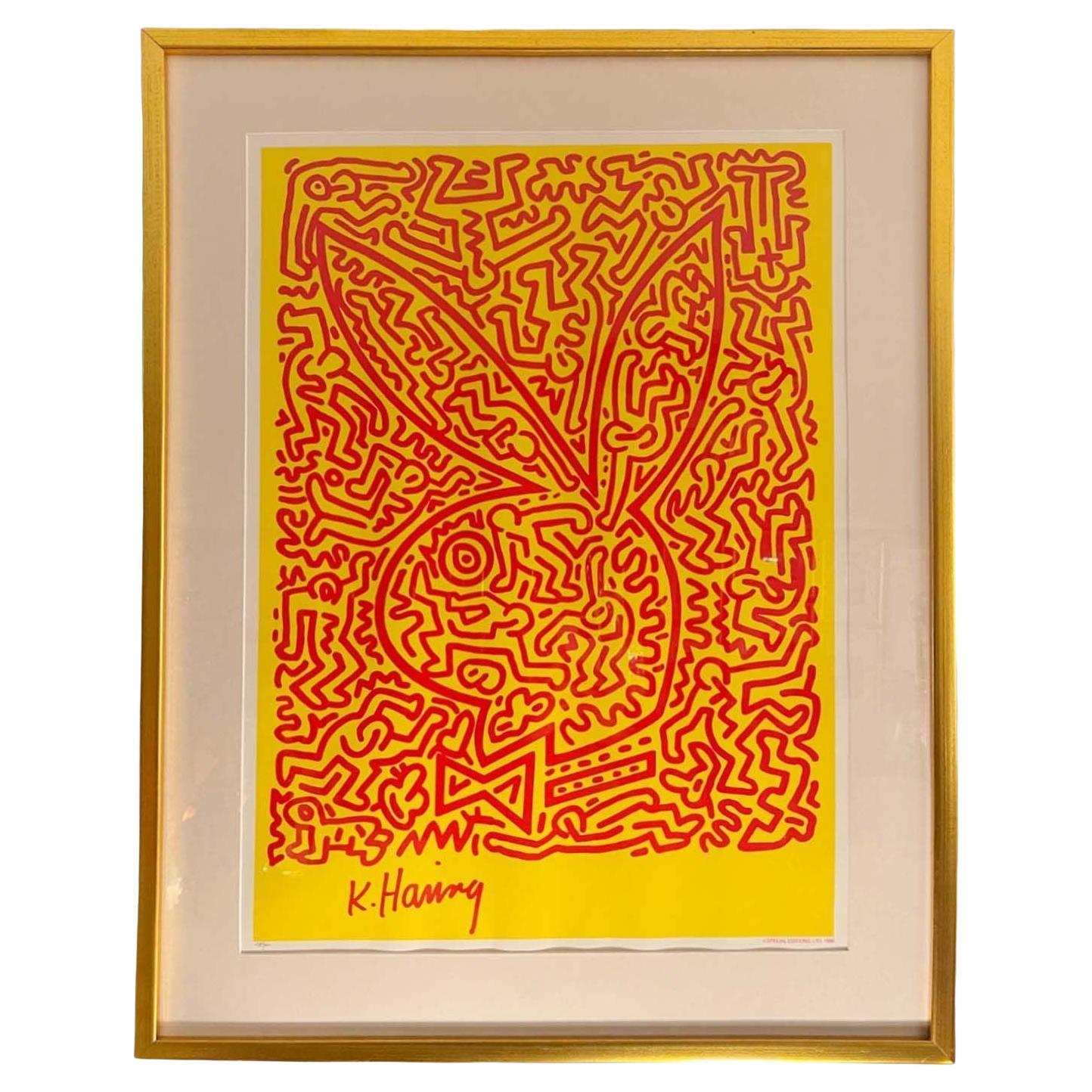 'Playboy Bunny No. 2', Keith Haring Serigraph For Sale