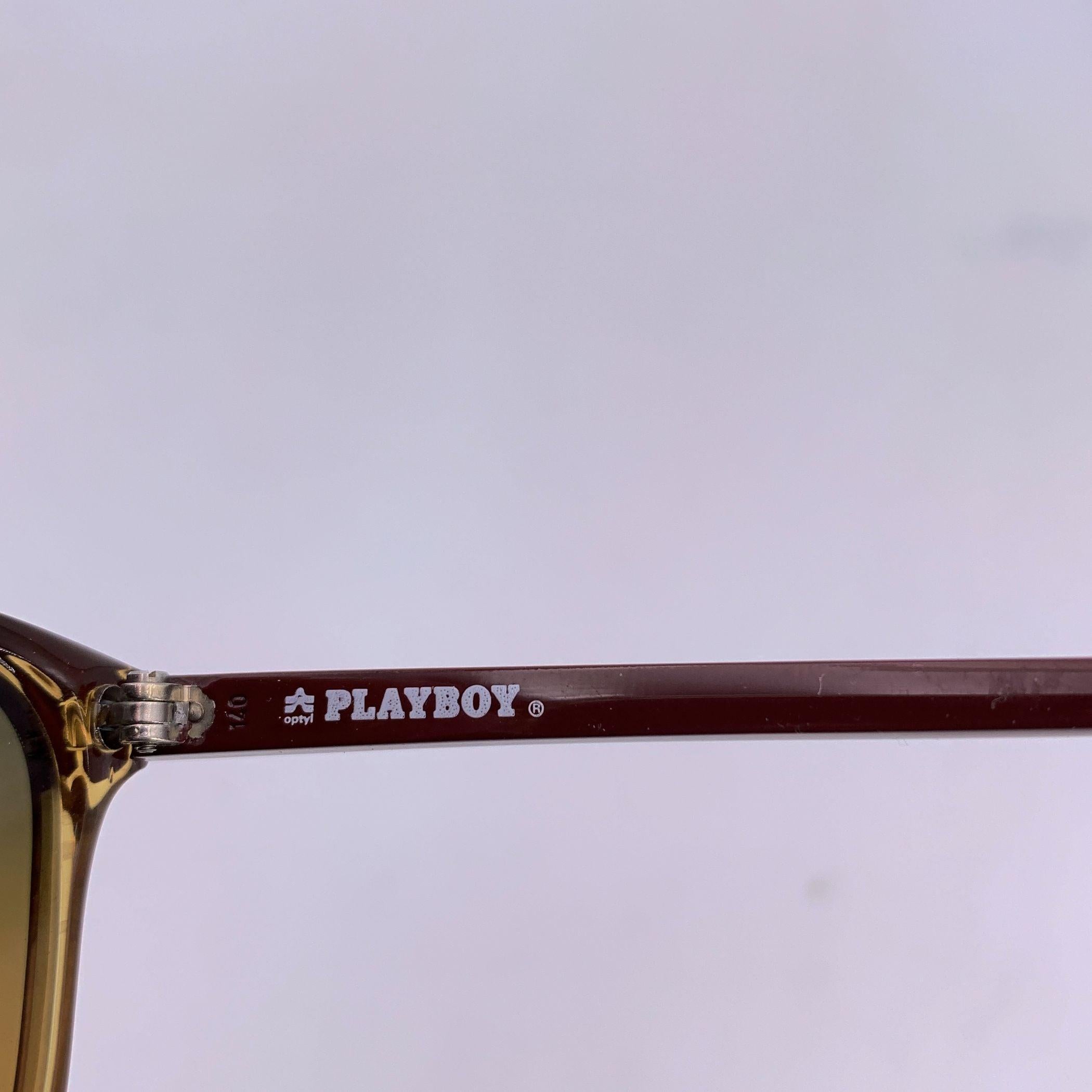 Marron Playboy Vintage Lunettes de soleil unisexes 53/16 140mm Rouge en vente