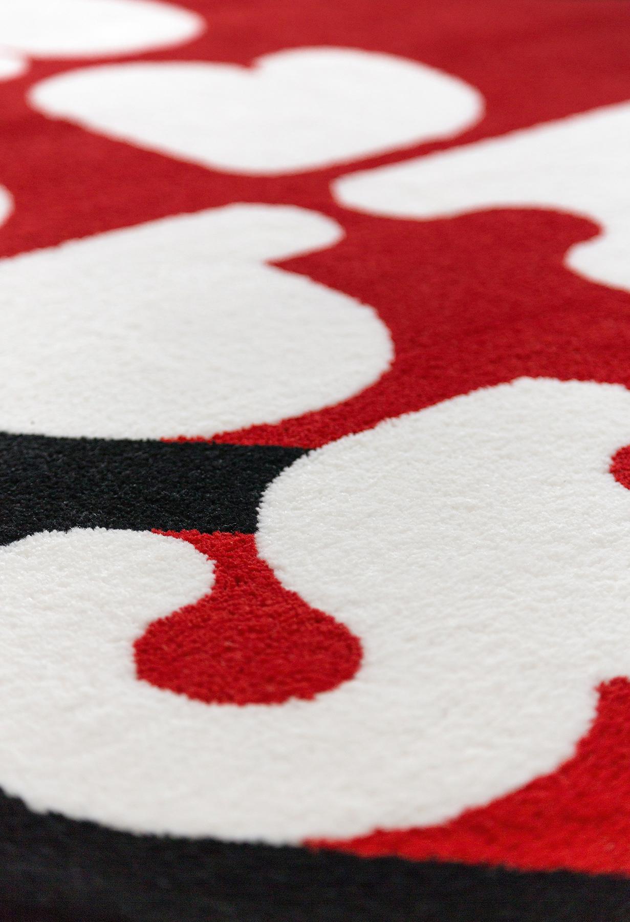 Modern Playful 3 Colors Yeah Baby Rug from Graffiti Collection by Paulo Kobylka, Small For Sale