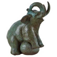 Playful Bronze Elephant by Barbara Beretich