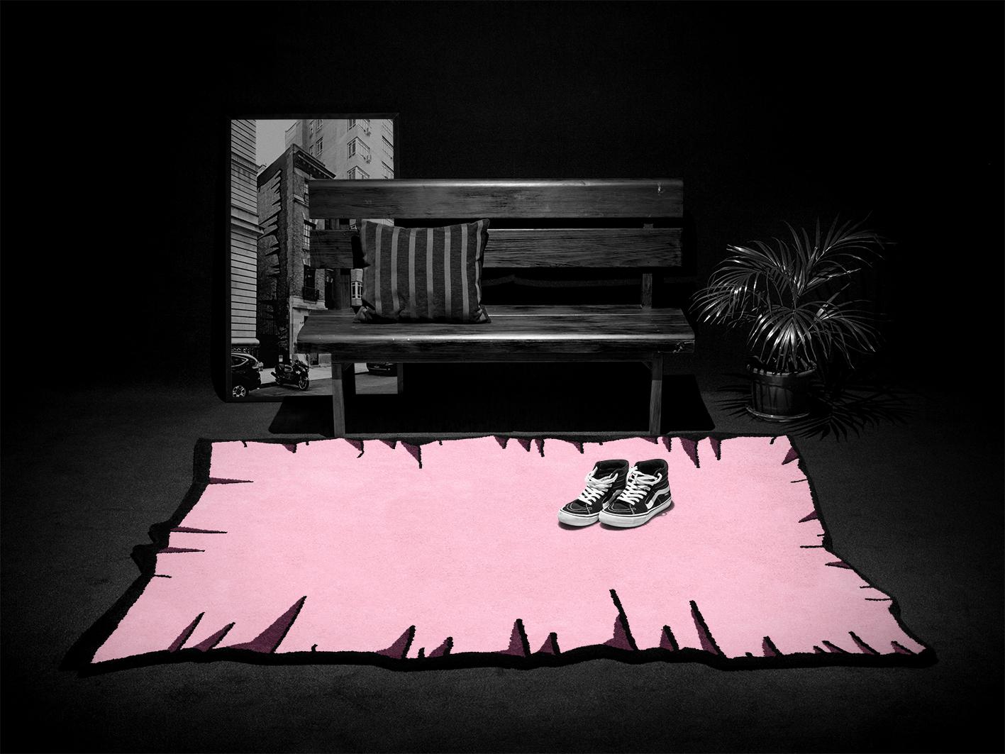 Modern Playful Colorful Crumpled Rug from Graffiti Collection by Paulo Kobylka, Large For Sale