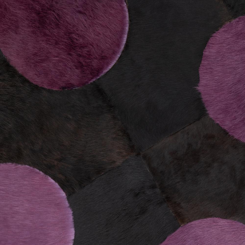 Polka Dot Customizable Black and Purple Rug XLarge For Sale 1