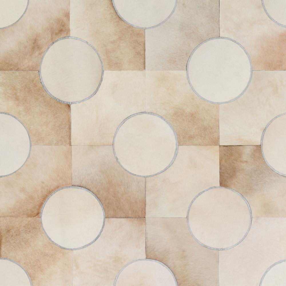 Cowhide Polka Dot Cream and Silver Customizable Light Rug XXLarge For Sale