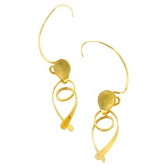 Vintage Playful Earrings by Jewellery Artist Pavel Krbalek in 22 Karat Yellow Gold