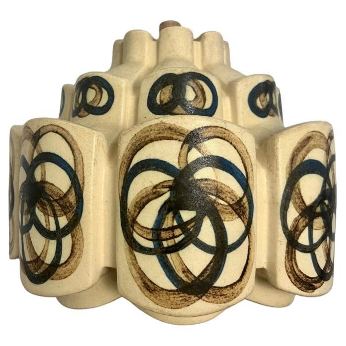 Playful Flower Ceramic Pendant Light, Denmark, 1970s For Sale