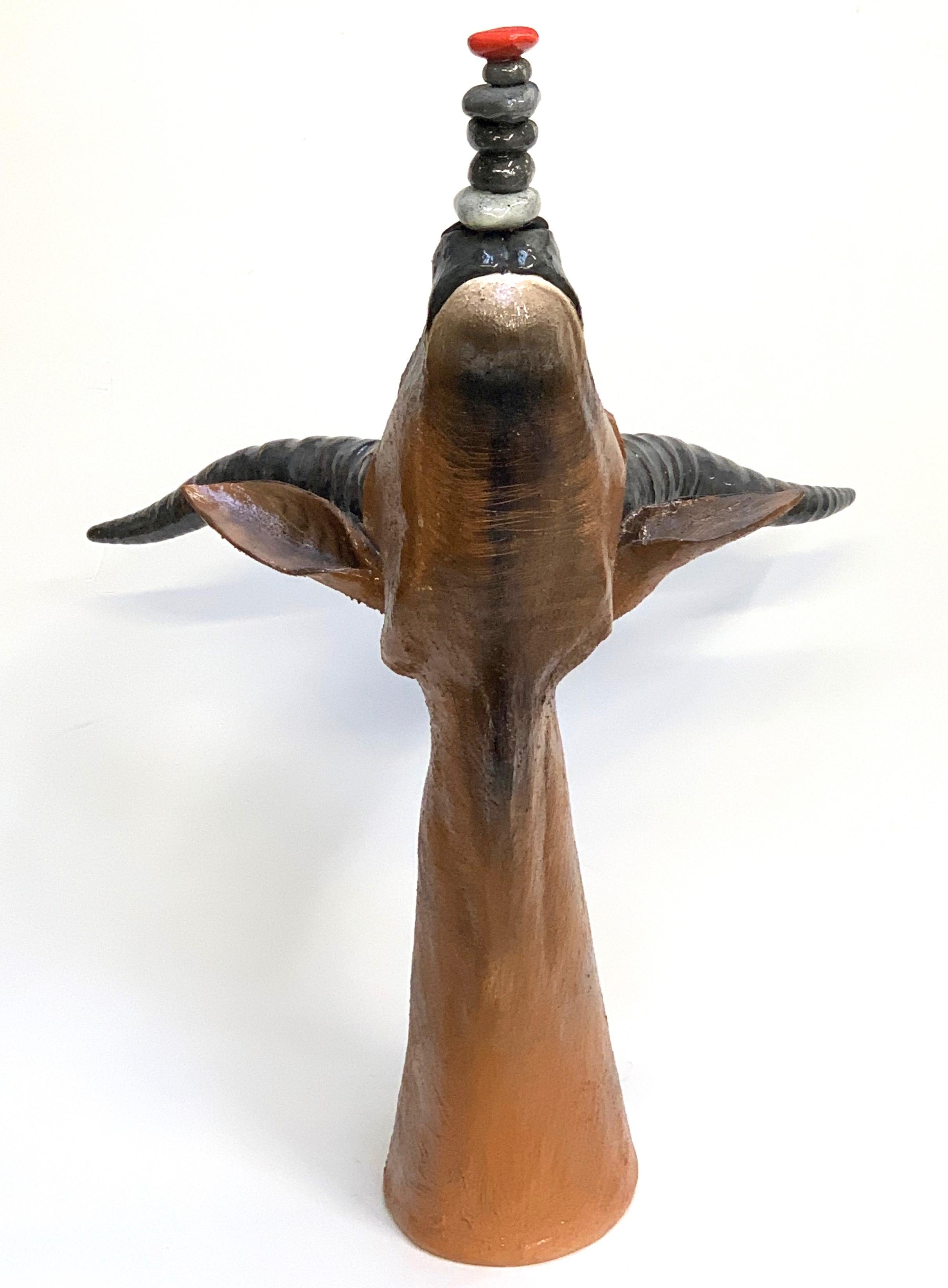 Italian Playful Ibex, Ceramic Centerpiece, Handmade Design in Italy, 2021 For Sale