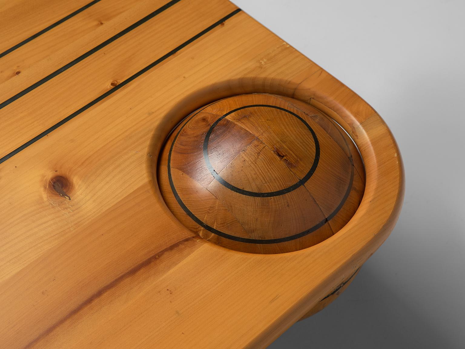 Late 20th Century Playful Italian Coffee Table in Pine