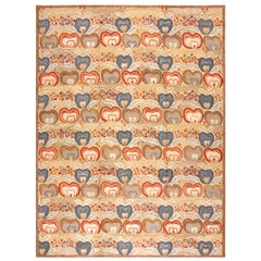 Playful Multicolor Heart Pattern Reproduction American Hooked Rug 10
x14
 Carpet