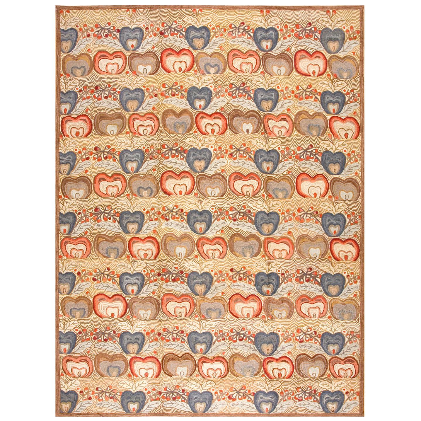 Playful Multicolor Heart Pattern Reproduction American Hooked Rug 6
x9
Carpet