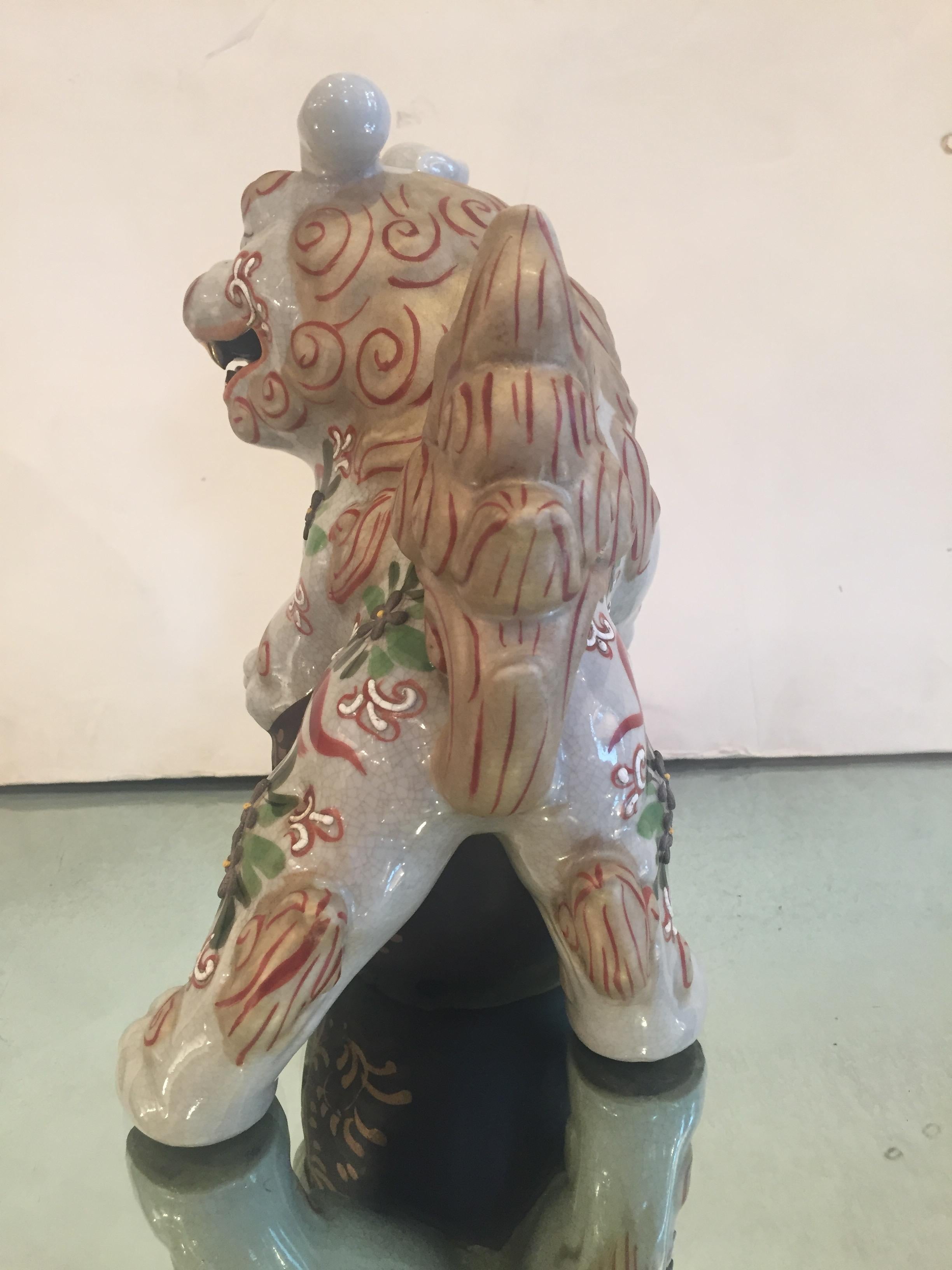 Playful Pair of Chinese Porcelain Foo Dogs 5