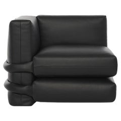 Playful "Pillow Sofa" by Muller Van Severen, Black corner in leather