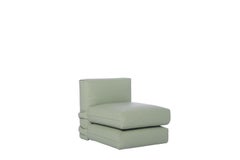 Playful "Pillow Sofa" by Muller Van Severen, Mint Green single seat in leather