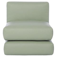 Playful "Pillow Sofa" by Muller Van Severen, Mint Green single seat in leather