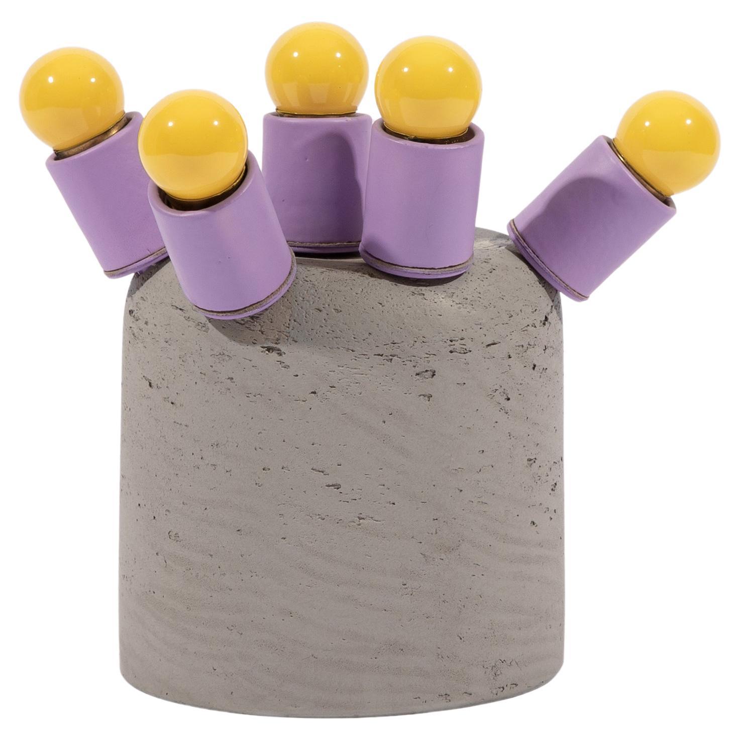 Playful Purple and Yellow Concrete Contemporary Table Lamp by Nusprodukt