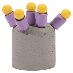 Playful Purple and Yellow Concrete Contemporary Table Lamp by Nusprodukt