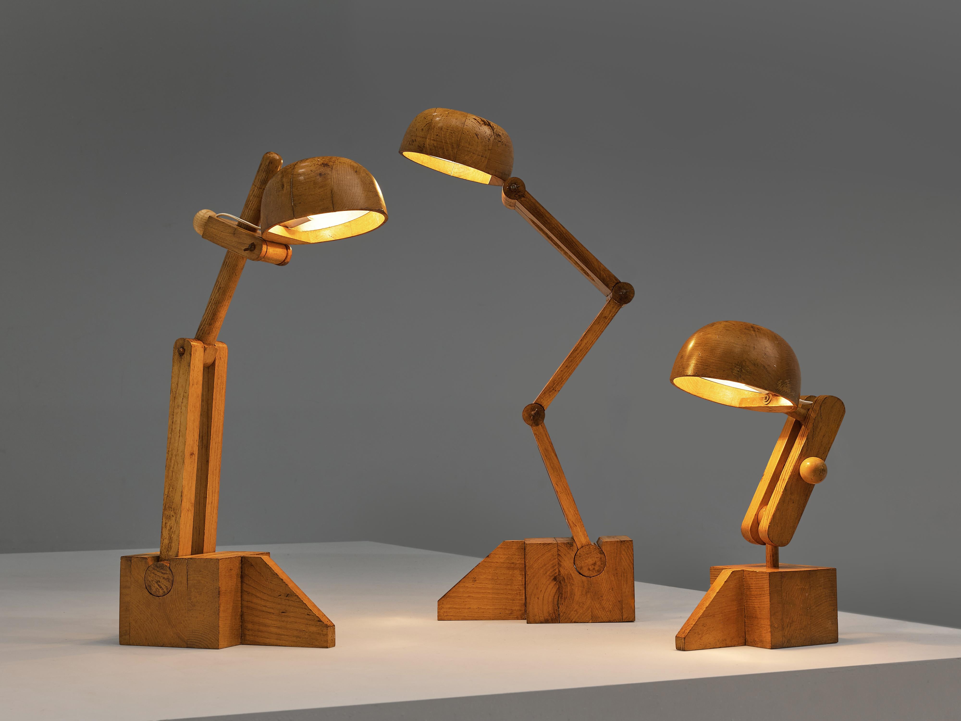 Playful Table Lamp by Paolo Pallucco in Solid Oak 5