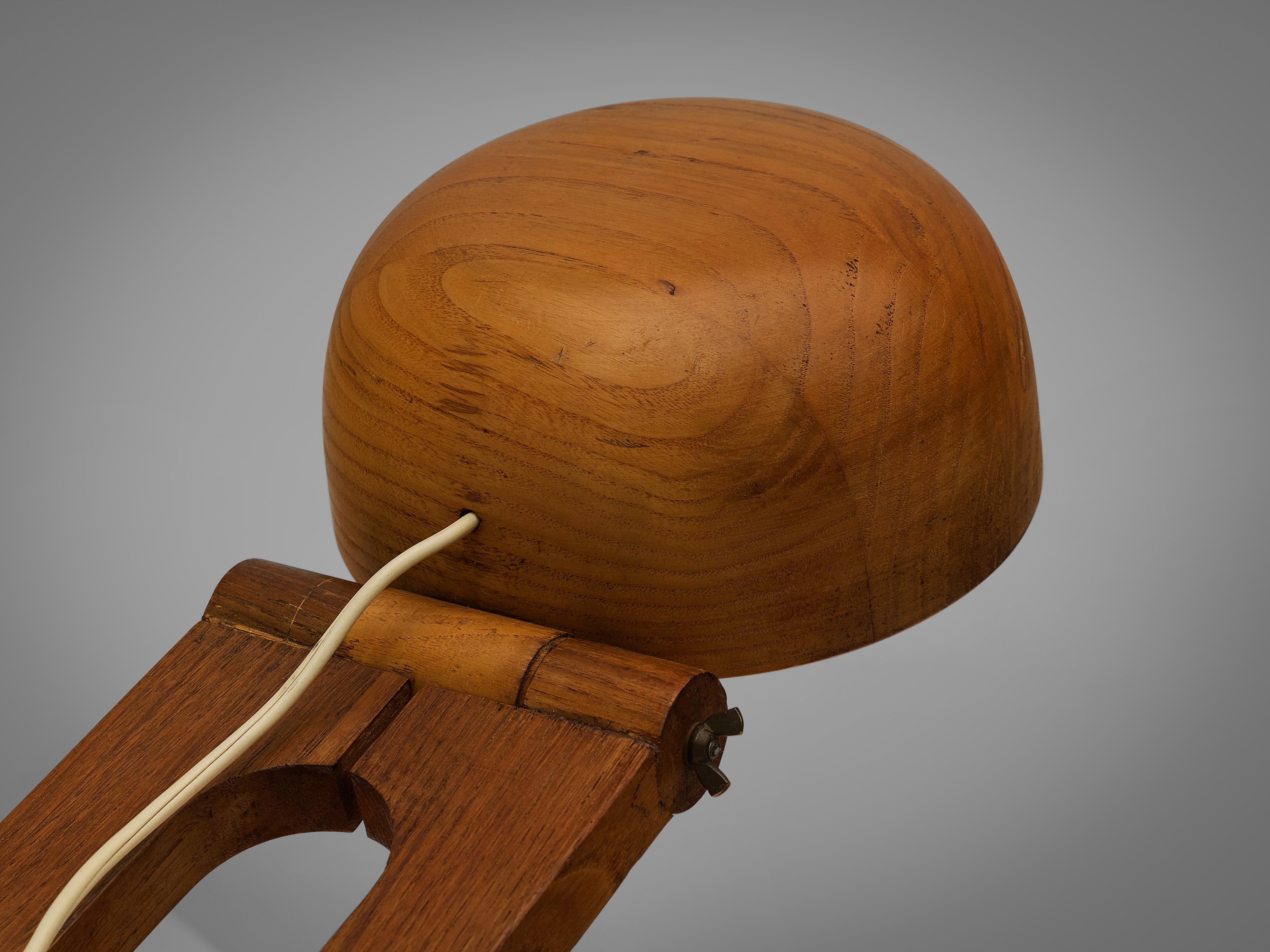 Playful Table Lamp by Paolo Pallucco in Solid Oak In Good Condition In Waalwijk, NL