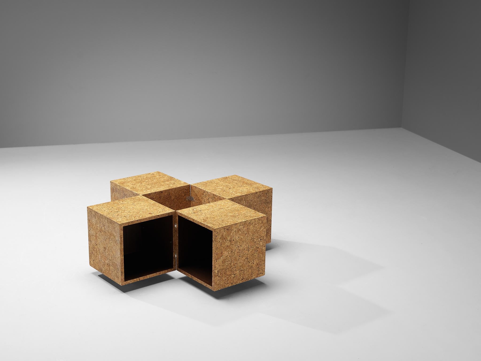 Playful Transformable Coffee Table in Cork  For Sale 5