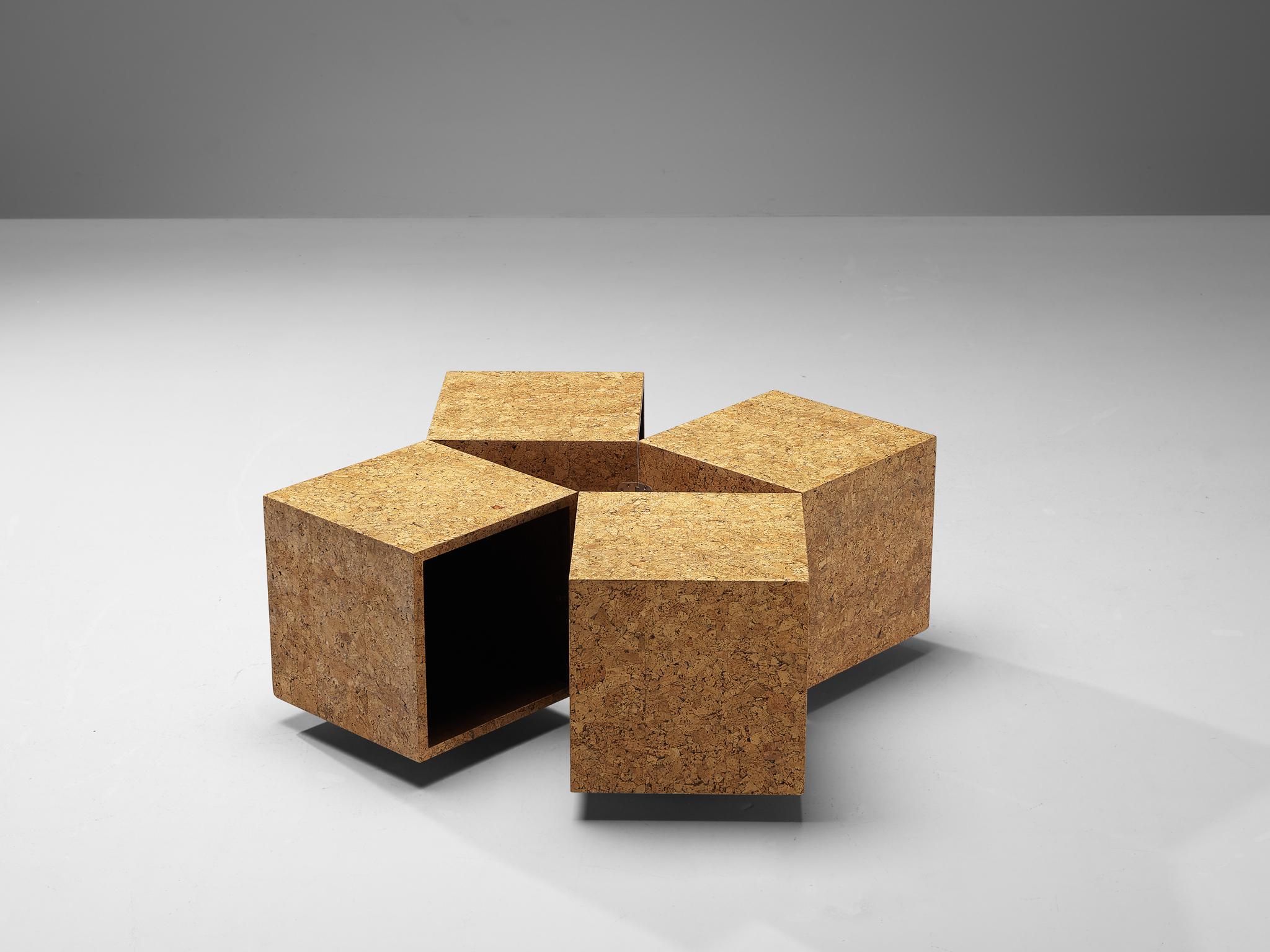 Playful Transformable Coffee Table in Cork  For Sale 2