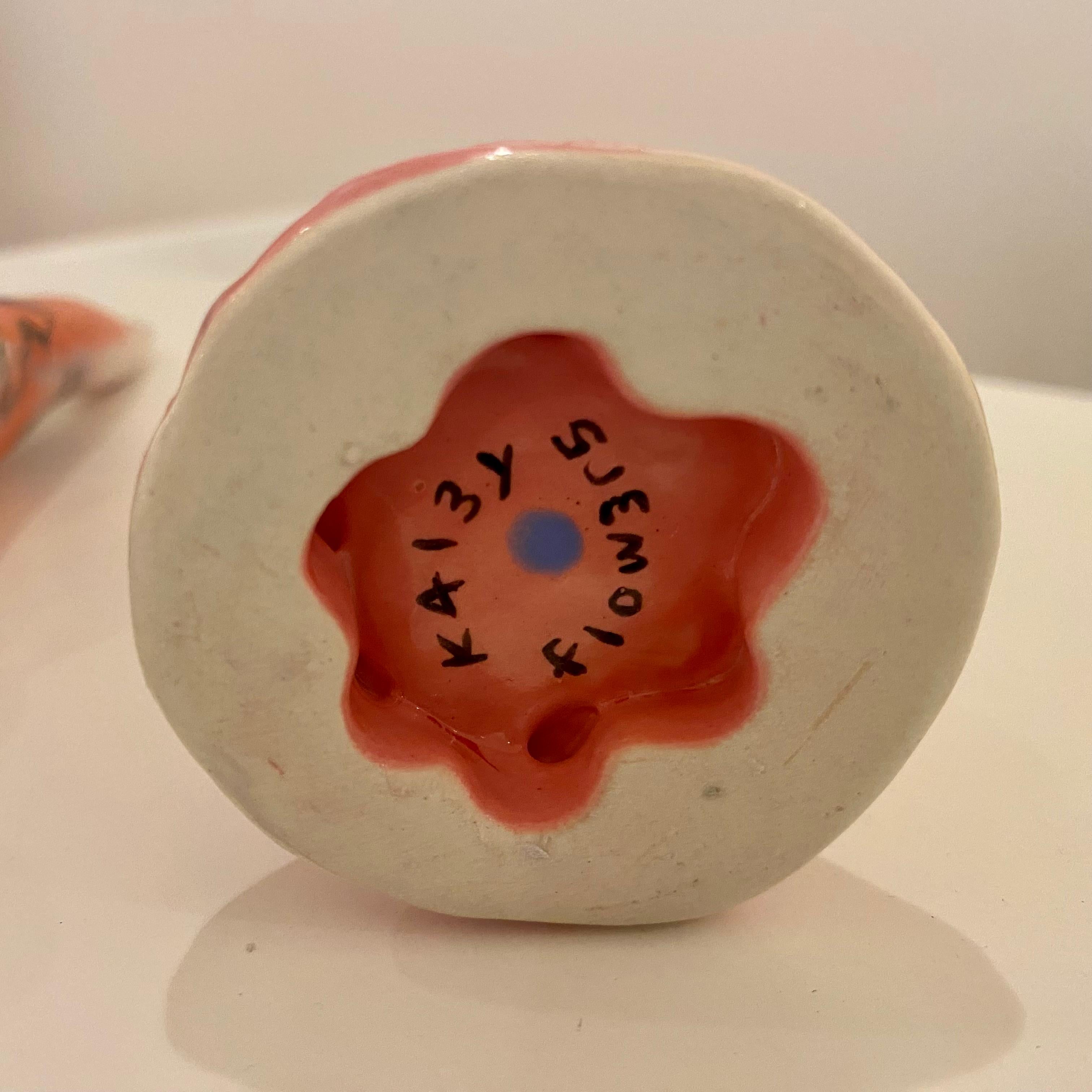 Contemporary Glazed Ceramic Figurines or Ring Holders by Kaley Flowers For Sale