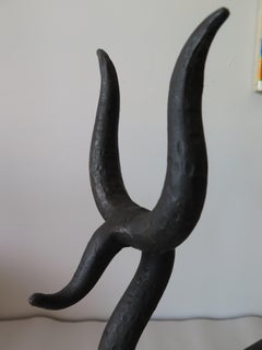 Playful Animal Wrought Iron Andirons