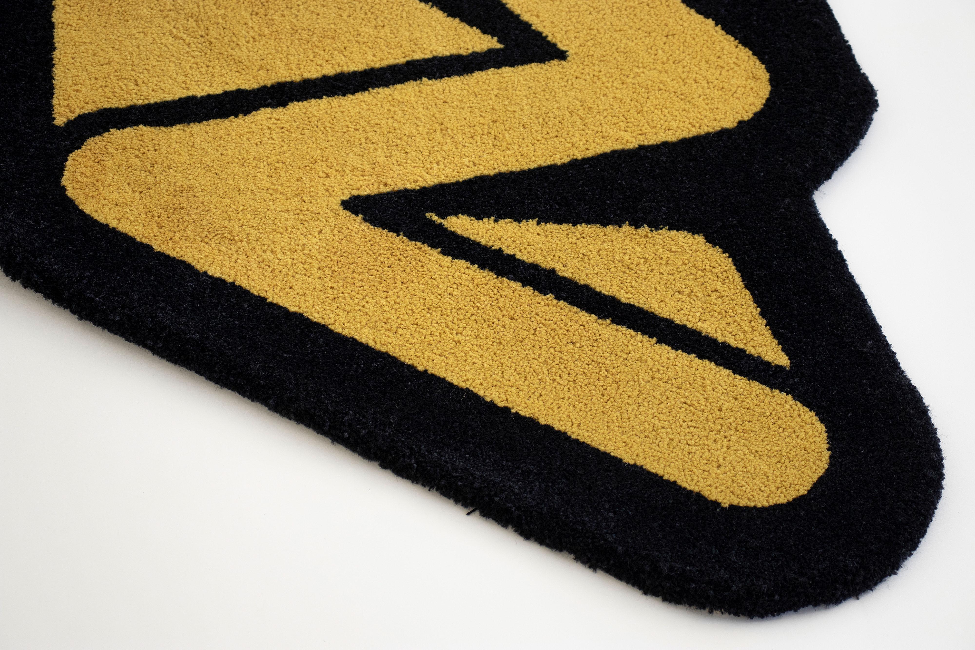 Playful Yellow Zigzag Runner Rug from Graffiti Collection by Paulo Kobylka 2