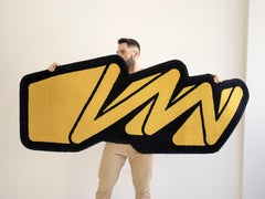 Playful Yellow Zigzag Runner Rug from Graffiti Collection by Paulo Kobylka