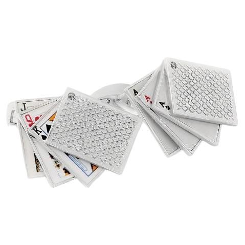 Spielkarten-Manschettenknöpfe aus Edelstahl im Angebot