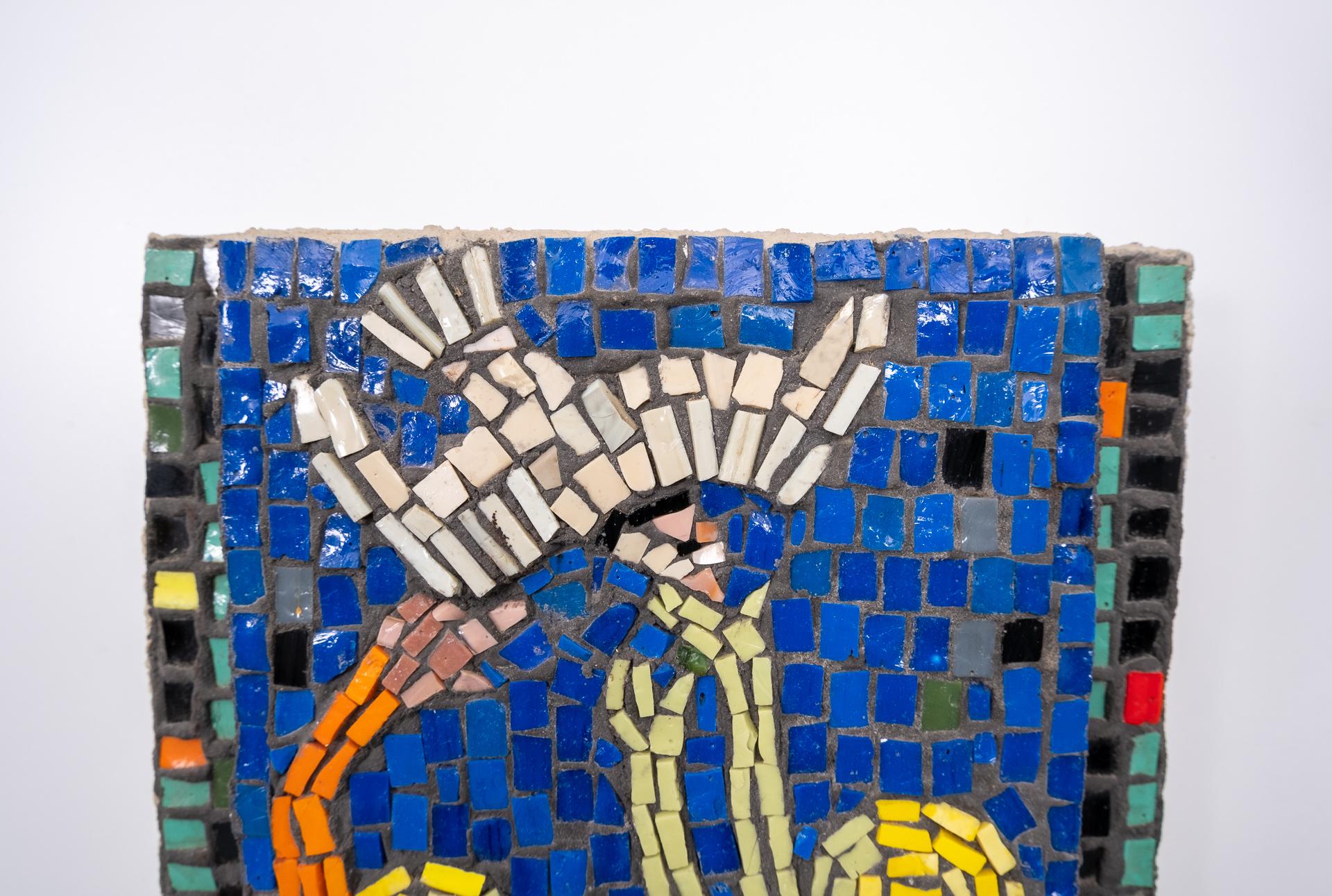 Mid-20th Century Playing Children Glass Mosaic, 1960s For Sale