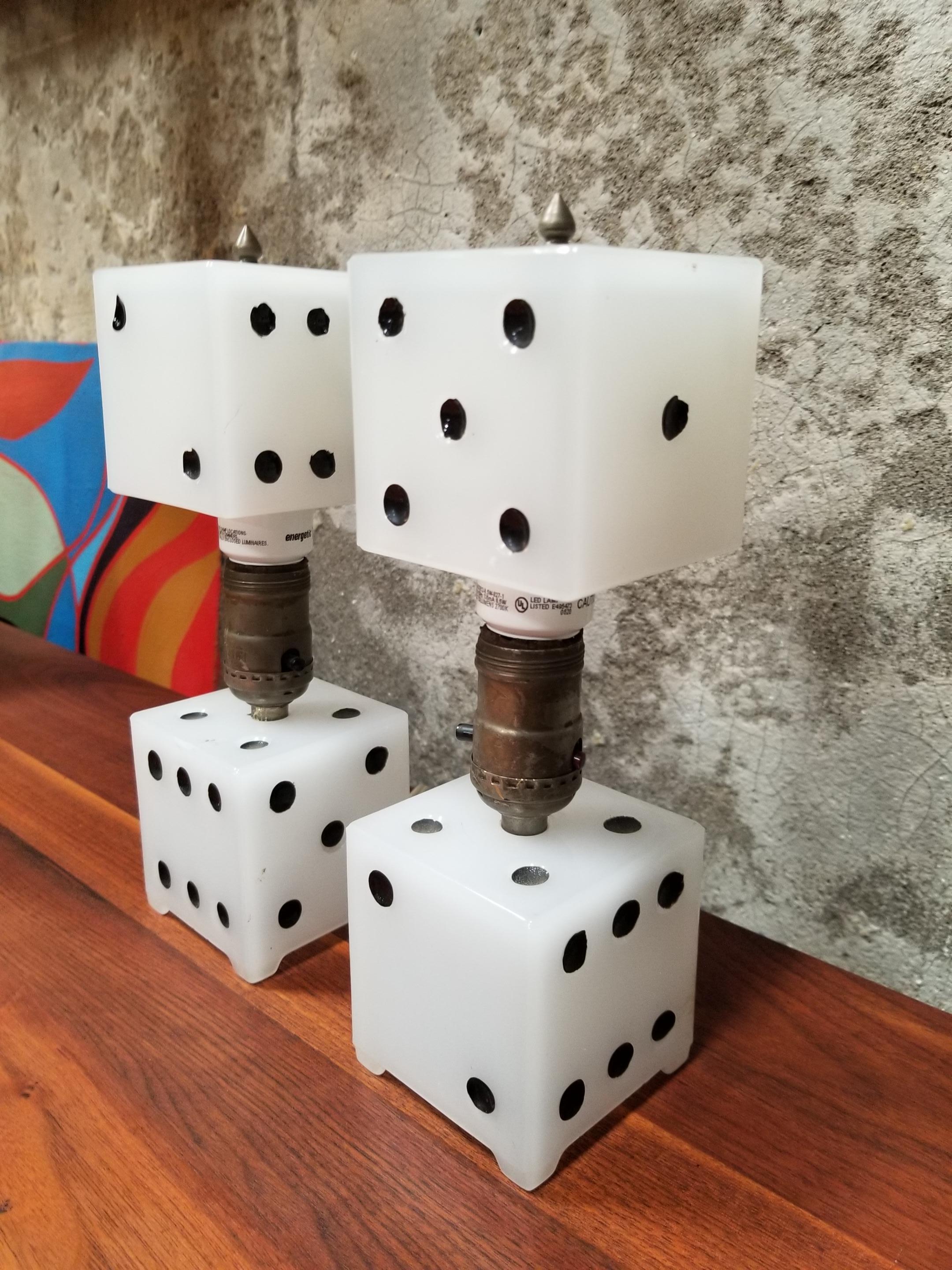 Playing Dice Table Lamps, circa 1950s 1