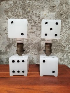 Playing Dice Table Lamps, circa 1950s