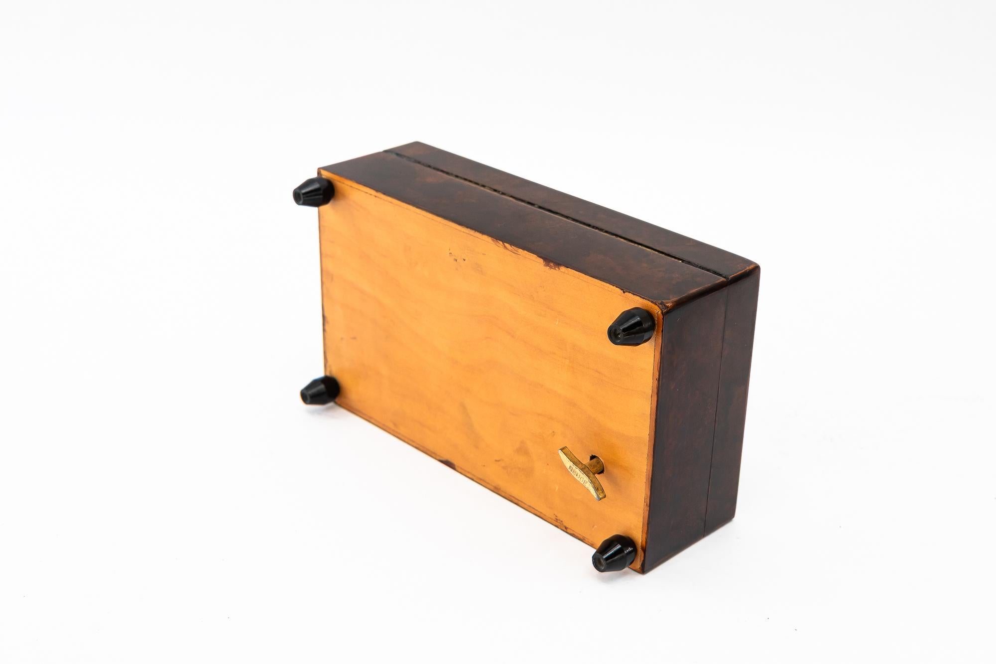 Playing music maple cigarettes box vienna around 1950s For Sale 5