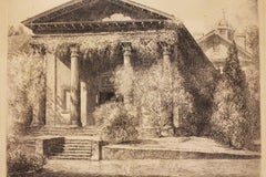 Playmakers' Theatre - UNC Chapel Hill Etching by Louis Orr, 1939-1952