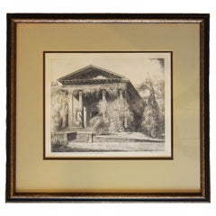 Playmakers' Theatre - UNC Chapel Hill Etching by Louis Orr, 1939-1952